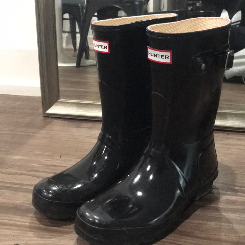 Hunter original gloss short boot size 10
